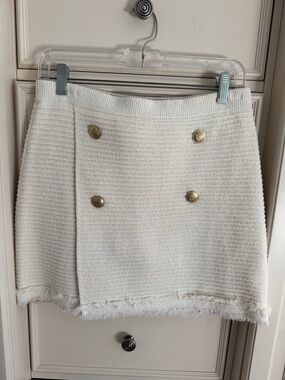 NWT J.CREW CREAM MINI SKIRT IN CREAM SIZE SMALL